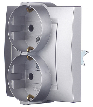 Розетка Simon 15 встраиваемая алюминий (1590459-033)