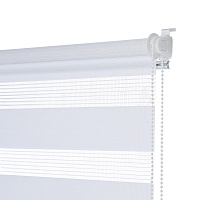 Рулонная штора день-ночь 140х180 см Decofest Бейс белая