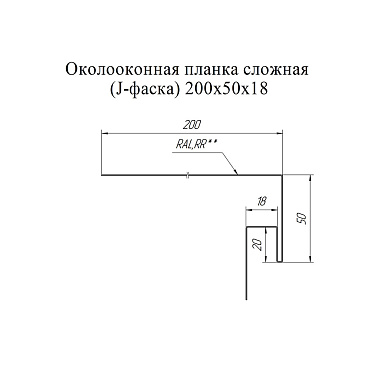 J-фаска металлическая Grand Line графитово-серая RAL 7024 2 м