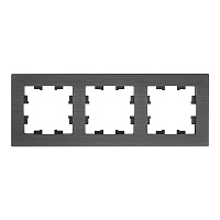 Рамка Systeme Electric AtlasDesign Nature трехместная металл оникс (ATN312303)