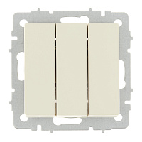 Выключатель IEK Brite ВС10-3-0-БрКр трехклавишный встраиваемый бежевый (BR-V30-0-10-K10)