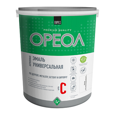 Эмаль универсальная акриловая Ореол основа C бесцветная глянцевая 2,4 кг