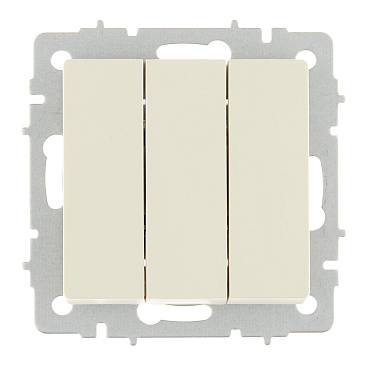 Выключатель IEK Brite ВС10-3-0-БрКр трехклавишный встраиваемый бежевый (BR-V30-0-10-K10)