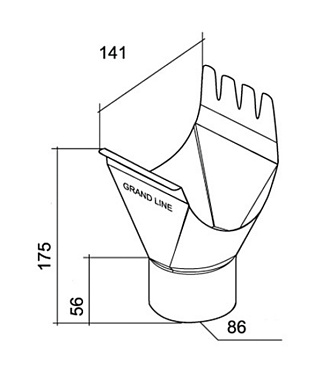 Воронка желоба Grand Line металлическая d125-90 мм белая RAL 9003