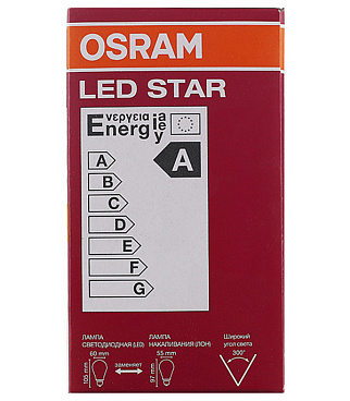 Лампа светодиодная филаментная Osram E27 2700К 5 Вт 600 Лм 220-230 В груша A60 прозрачная