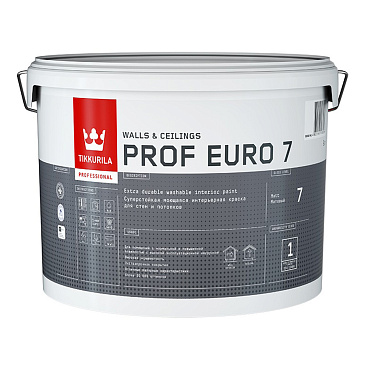 Краска моющаяся Tikkurila Prof Euro 7 база С бесцветная 9 л