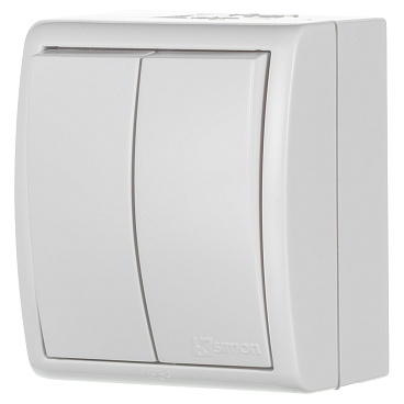 Выключатель Simon 15 Aqua двухклавишный накладной белый (1594398-030)