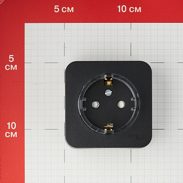 Розетка Systeme Electric Blanca накладная антрацит со шторками компакт (BLNRA111116)