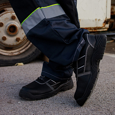 Сандалии рабочие из искусственной кожи с защитным подноском размер 45 черные Мистраль Аскет (134467)