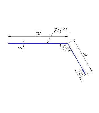 Планка карнизная для гибкой черепицы Grand Line 100х60-65 мм 2 м коричневая RAL 8017