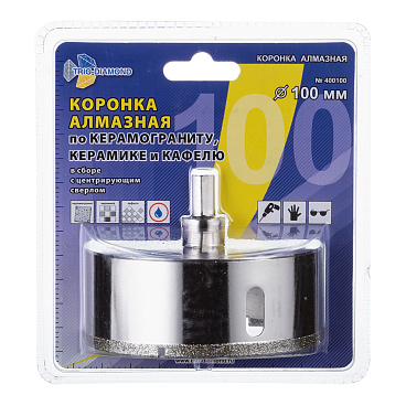 Коронка алмазная Trio-Diamond (400100) по керамограниту d100 мм