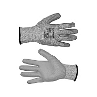 Перчатки нейлоновые 2 нити с полиуретановым покрытием антипорезные Technogloves Катлер серые 10 (XL)