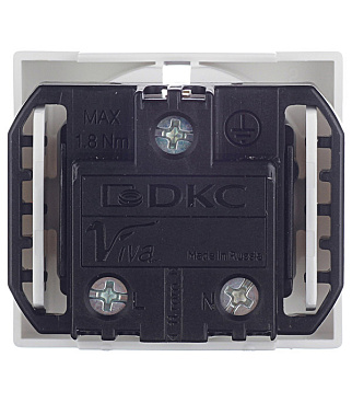 Розетка для кабель-канала DKC Viva белая со шторками 2 модуля (45005)