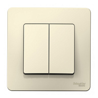 Выключатель Systeme Electric Blanca двухклавишный встраиваемый молочный (BLNVS010502)