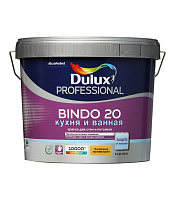 Краска моющаяся Dulux/Luxium Bindo 20 кухня и ванная база BW белая 9 л