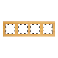 Рамка Systeme Electric AtlasDesign Nature четырехместная дерево бамбук (ATN353204)