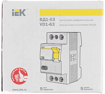 УЗО IEK Karat ВД1-63 25А 1P+N тип AC 30 мА 4,5 кА (MDV10-2-025-030)