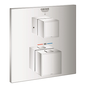 Смеситель для душа термостатический Grohe Grohtherm Cube 24153000 скрытый монтаж внешняя часть 1 положение