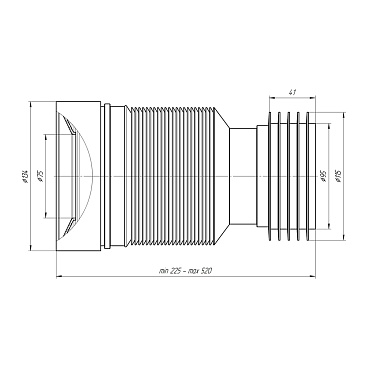 Слив для унитаза АНИ пласт d110 мм пластиковый гофрированный для внутренней канализации (K828)