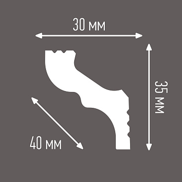 Плинтус потолочный из пенополистирола 30х35х2000 мм Плинтэкс H 30/35