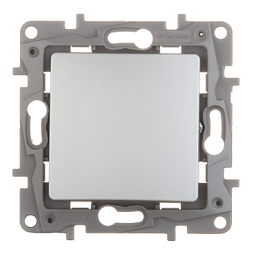Выключатель Legrand Etika одноклавишный встраиваемый алюминий (672401)