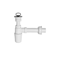 Сифон для мойки McAlpine 1 1/2х40 мм с выпуском d70 мм с соединением 40 мм с пробкой (MRSK1)