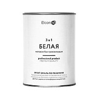 Грунт-эмаль по ржавчине 3в1 Elcon белая RAL 9003 матовая 0,8 кг