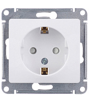 Розетка Systeme Electric Glossa встраиваемая белая со шторками (GSL000145)