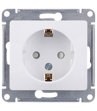 Розетка Systeme Electric Glossa встраиваемая белая со шторками (GSL000145)