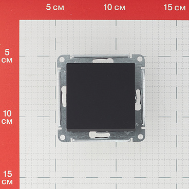Выключатель Systeme Electric AtlasDesign одноклавишный встраиваемый карбон (ATN001011)
