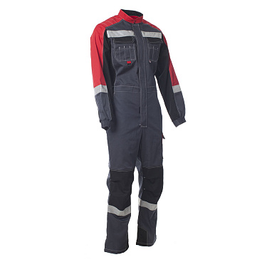 Комбинезон защитный Спрут Формула 56-58 рост 182-188 см серый/красный