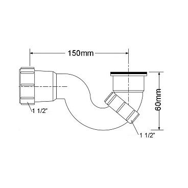 Сифон для ванны трубный McAlpine 1 1/2х40 мм (MRB6)