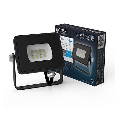 Прожектор светодиодный Gauss Qplus ДО-10 6500К 10 Вт IP65 черный (613511310)