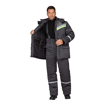 Костюм рабочий мужской утепленный ГК Спецобъединение Вьюга 44-46 рост 158-164 см темно-серый