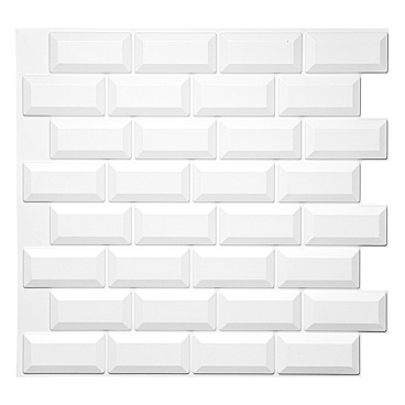 Панель ПВХ 595х560х8 мм eclectica офсет Grace белый кирпич 0,33 кв.м