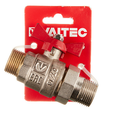 Кран шаровой латунный Valtec Base 3/4 НР(ш) х 3/4 НР(ш) бабочка с полусгоном прямой (VT.226.N.05)