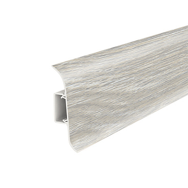 Плинтус ПВХ напольный Идеал Классик 55 мм ясень серый 2200 мм