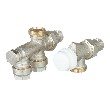 Узел регулирующий угловой Valtec 1/2 НР(ш) х 3/4 EK для радиатора для двухтрубных систем (VT.225K.N.E04100)