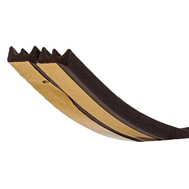 Уплотнитель для окон и дверей 9х4 мм 6 м (3+3 м) E профиль самоклеящийся коричневый