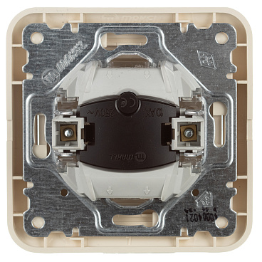 Выключатель Makel Mimoza одноклавишный встраиваемый бежевый с подсветкой (25021)