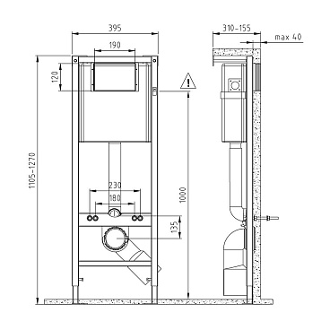 Комплект инсталляции Cersanit Vector с унитазом Corsa Deco ТX и сиденьем дюропласт микролифт