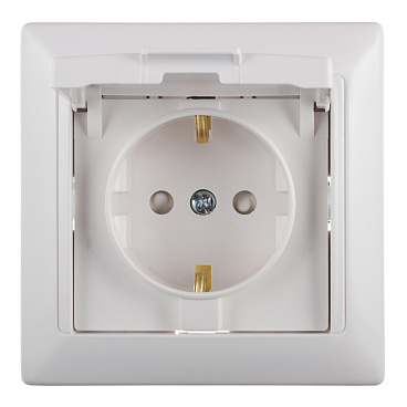 Розетка Svet встраиваемая белая со шторками с крышкой (SV1001-0014)