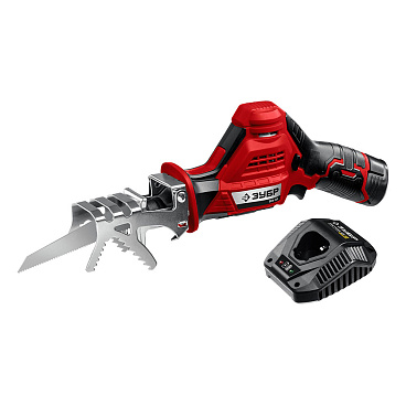 Пила сабельная аккумуляторная Зубр СПЛ-125 12 В 2 Ач Li-Ion с АКБ и ЗУ (СПЛ-125-21)