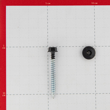 Саморезы кровельные с буром 50х4,8 мм металл-дерево графитовый серый RAL 7024 Daxmer (250 шт.)