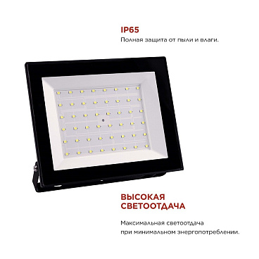 Прожектор светодиодный IN HOME 6500К 70 Вт IP65 черный