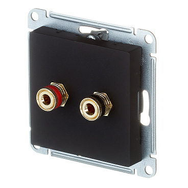 Розетка аудио Systeme Electric AtlasDesign встраиваемая карбон (ATN001087)