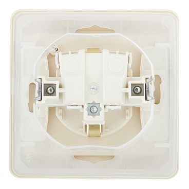 Розетка Systeme Electric Этюд встраиваемая бежевая с крышкой (PC16-044K)