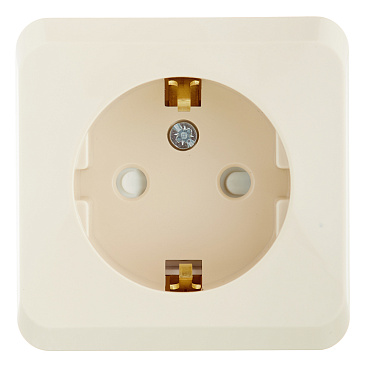 Розетка Systeme Electric Этюд накладная кремовая со шторками (PA16-004K)