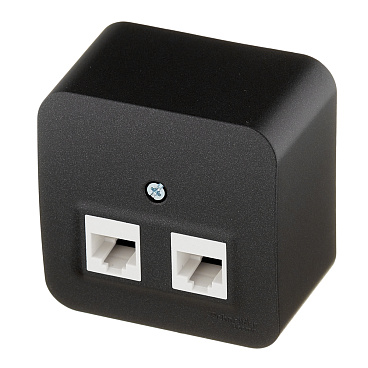 Розетка компьютерная Systeme Electric Blanca накладная антрацит 2хRJ45 (BLNIA045456)