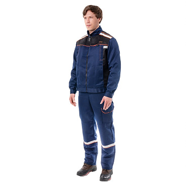 Костюм мужской рабочий Сириус Практик-1 52-54 рост 182-188 см темно-синий/черный